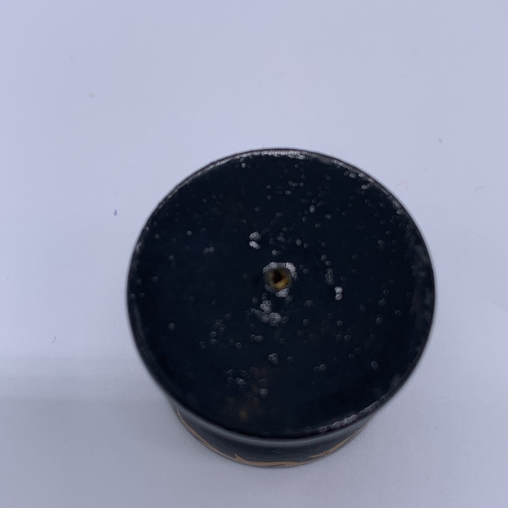 Hand Painted Vtg Ukrainian Signed Wooden Easter Egg Black Florals Stand - Picture 7 of 7